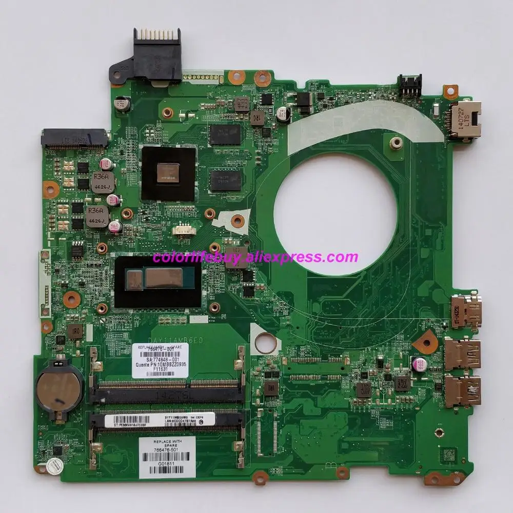 

Genuine 766476-501 766476-001 766476-601 DAY11AMB6E0 830M/2G i5-4210U CPU Laptop Motherboard for HP 15-P Series Notebook PC