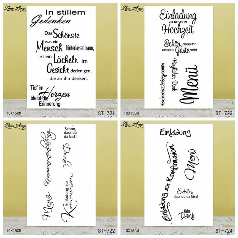 

ZhuoAng German language Clear Stamp Girl and Bunny DIY Scrapbook Album Card Making DIY Decoration Making