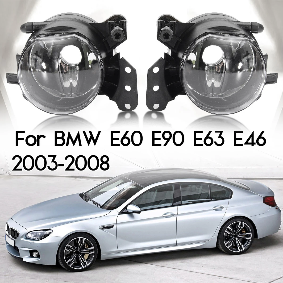

1 Pair Car Front Fog Lights Lamps Daytime Running Light Lamp Housing Lens Clear For BMW E60 E90 E63 E46 323i 325i 525i 2003~2008