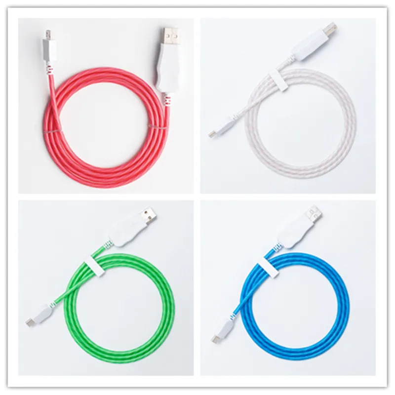 Светящийся зарядный кабель Micro USB Type C 1 м со светодиодной подсветкой для Samsung Galaxy A50