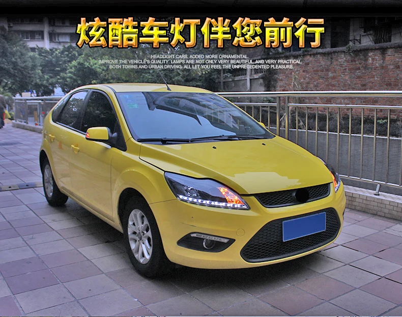 Автомобильные аксессуары 2009-2013 для Ford Focus 2 головной светильник MK2 год светодиодные фары DRL двойной луч линзы ксеноновый передний светильник