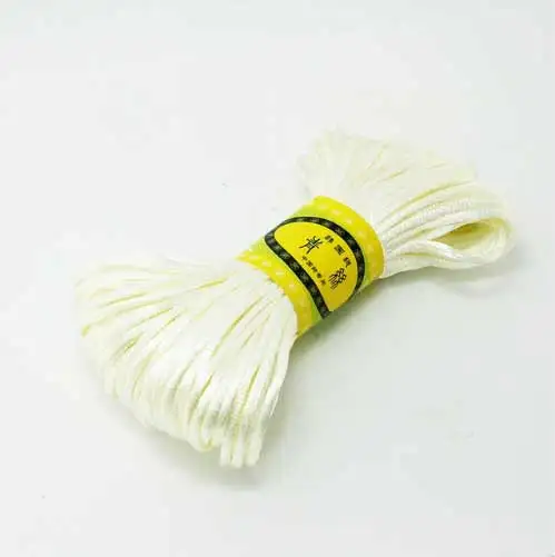 Цвет на выбор 2 мм 20 ярдов/партия мягкий сатиновый китайский шнур с узлом для браслетов DIY аксессуары для изготовления ювелирных изделий - Цвет: beige