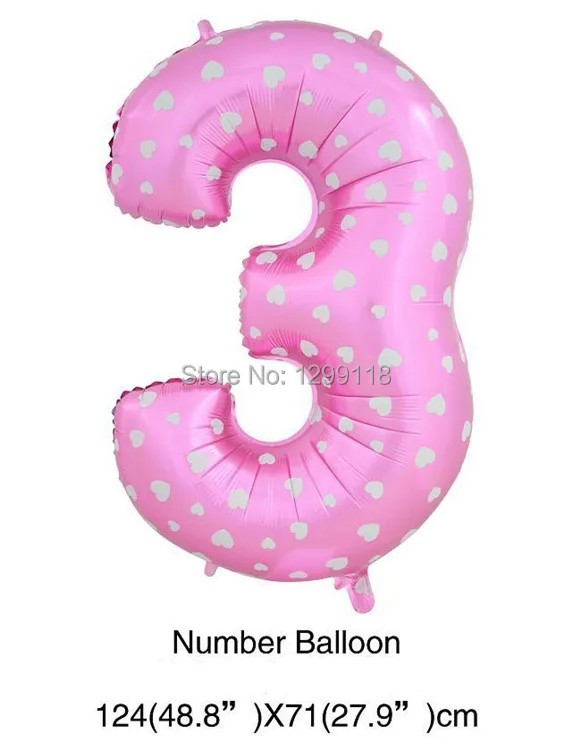 

Free Shipping 40 Inches Pink/Blue Dot Digit 3 Foil Balloons Birthday Party Digital Balloon Wedding Christmas Party Decoration