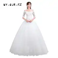 LYG-Y39#Off Shoulder Floor-Length new arrive 2019 winter show wedding party dress wholesale bride wedding gown dresses Custom