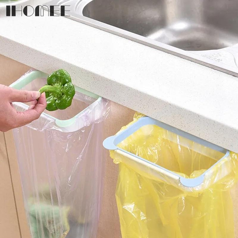 Ihomee Useful Garbage Bag Holder Plastic Stand Rack Kitchen Trash