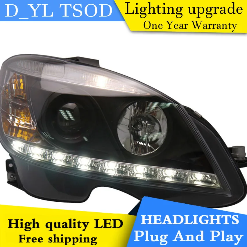 D_YL автомобильный Стайлинг для W204 C180 C200 C260 фары 2007-2010 светодиодный DRL Объектив