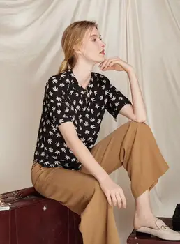 

New Arrivals Brand new silk women blouse summer short sleeve elegant shirts