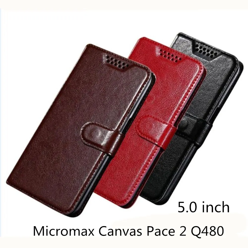 Роскошный флип-держатель из искусственной кожи чехол для телефона Micromax Canvas Pace 2
