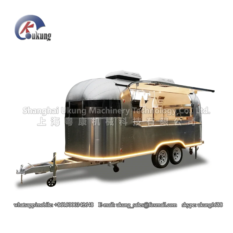 

UKUNG brand AST-210 model customized stainless steel ice cream trailer