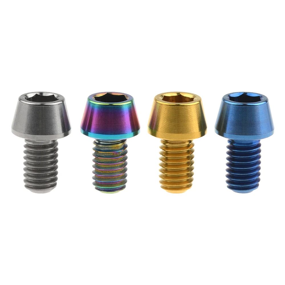 

Titanium Bolts Ti Screw Taper Head Conical Head M6x10 15 16 18mm Bicycle Bolts Cycling Bolts For Bicycle Parts Bike Stem