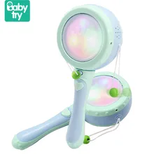 Buy Babytry Kids Musical Instrument Light Hand Bell Juguetes Plastic Electronic Baby Shaking Rattle Drum For Newborn Educational Toy Free Shipping
