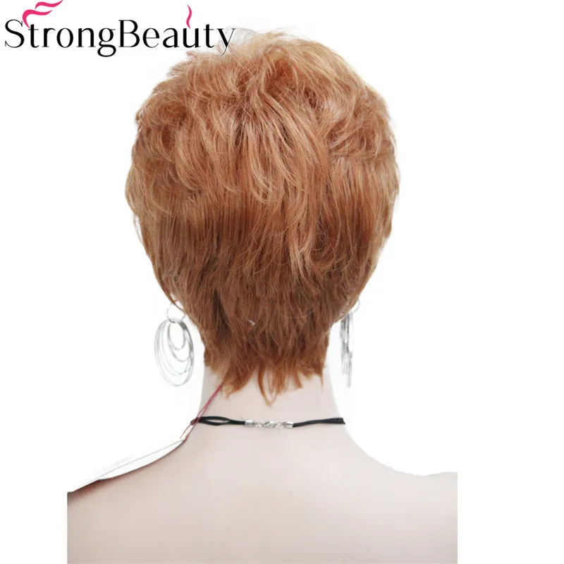 RG-ZORA #130A women's short straight synthetic daily wig orange brown blonde 5 color choices  (1)