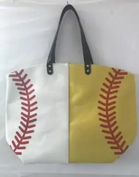 Оптовая продажа Новый желтый софтбол белый Бейсбол Ювелирная упаковка заготовок хлопок холст Спортивные сумки Бейсбол Софтбол сумка