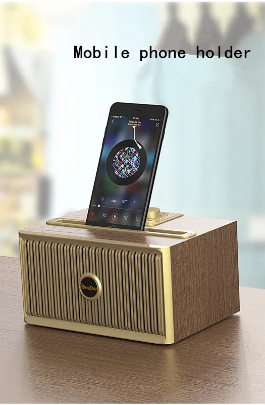 OneDer Magic V6 ретро Bluetooth динамик домашний радио дерево маленький звук супер громкость беспроводной телефон
