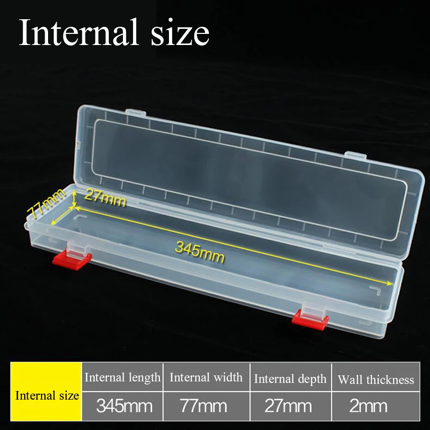 Nueva caja de herramientas de joyería portátil transparente de tira larga de 14 pulgadas