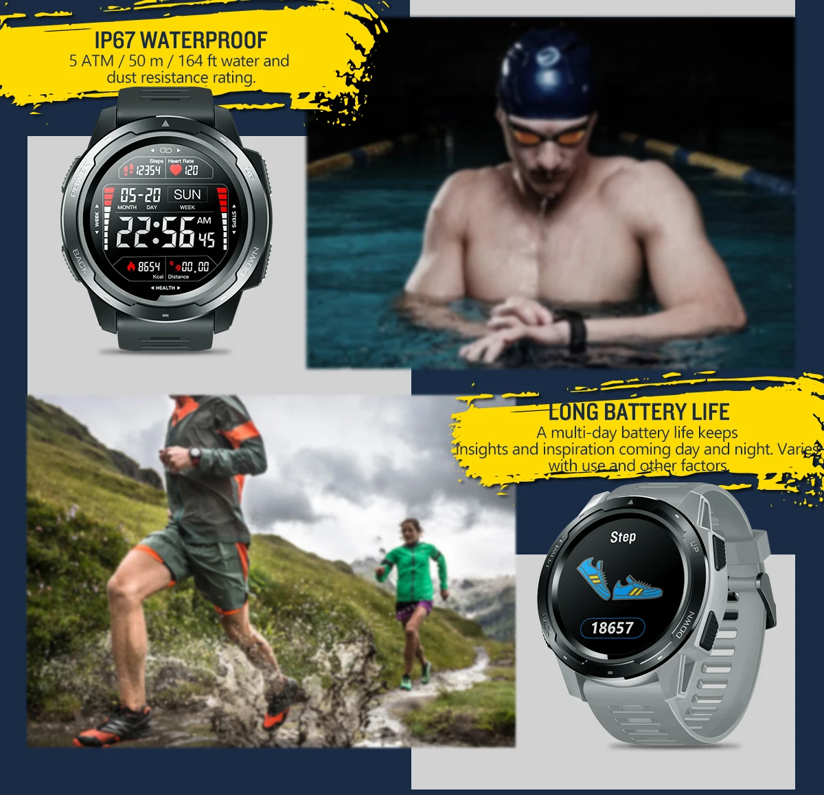 Zeblaze VIBE 5 HR Спортивные Bluetooth умные часы монитор сердечного ритма шагомер цифровые