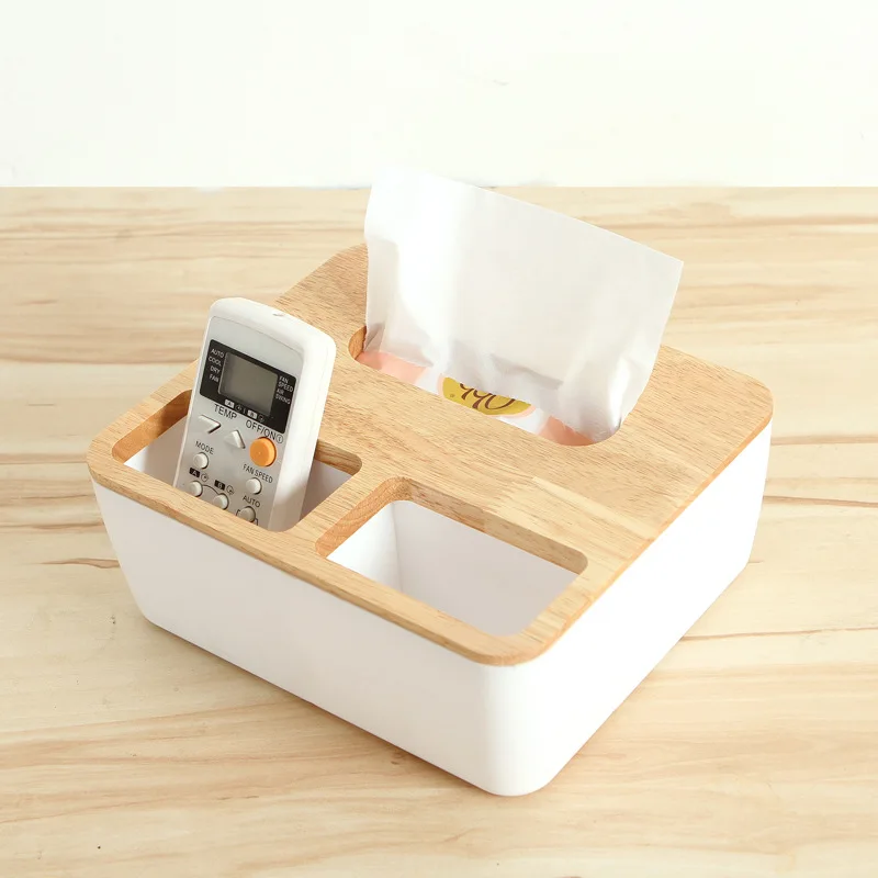 Современный минималистичный тканевый ящик с деревянной крышкой для домашнего офиса декоративная ткань чехол в японском стиле бумажная стойка держатель для салфеток - Цвет: square