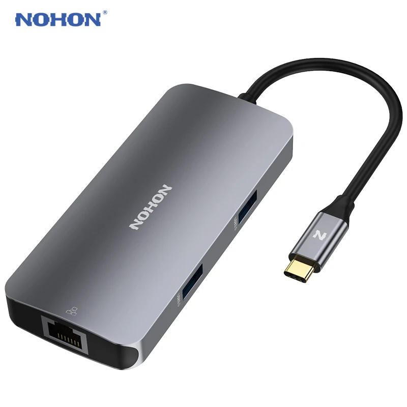 NOHON USB C концентратор конвертер Тип C к USB 3,0 HDMI гигабитный сетевой порт 7 в 1 адаптер для MacBook samsung huawei mate P20 Pro