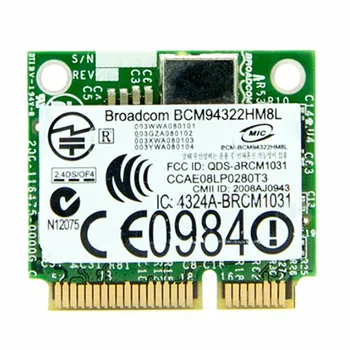 

Broadcom BCM4322 BCM94322HM8L Dual Band 802.11a/g/n 300Mbps Wireless Wifi Wlan Mini PCI-E Half Size Card 504664-001 MAC wifi