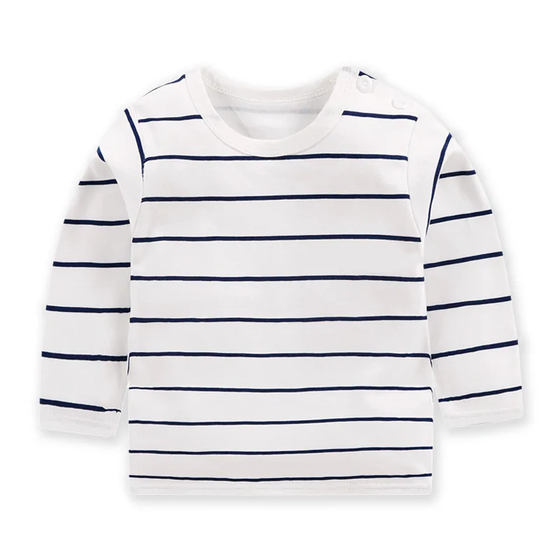 

Fashion Striped Baby Boy Hot Selling Tops Baby Girl Comfortable Autumn Tops Baby Kids Pure Cotton Clothes