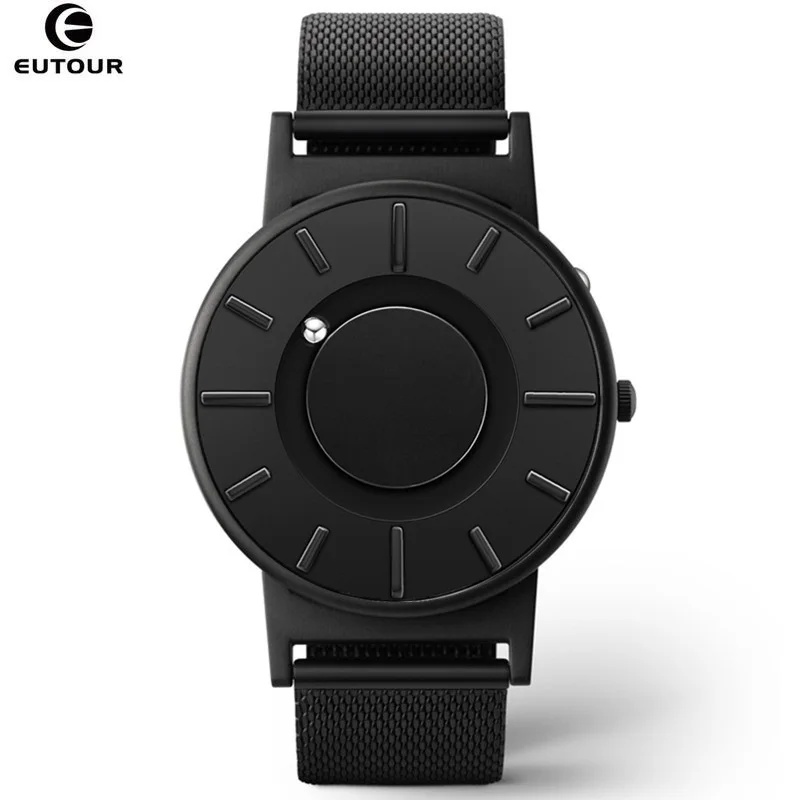 EUTOUR Orologio Uomo Magnetico Con Cinturino Intercambiabile - Design Moderno A Due Sfere, Quarzo, Cassa 40mm, Regalo Compleanno