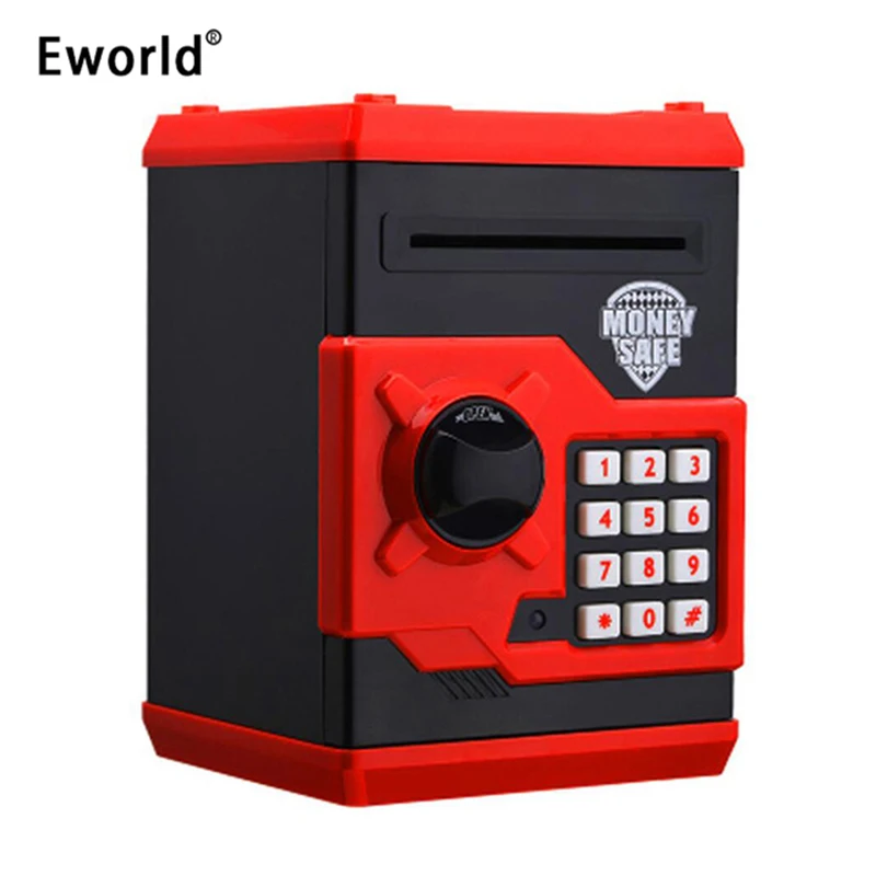 Eworld حار جديد أصبع البنك مصغرة atm المال مربع السلامة الإلكترونية كلمة مضغ عملة إيداع آلة النقدية هدية للأطفال أطفال