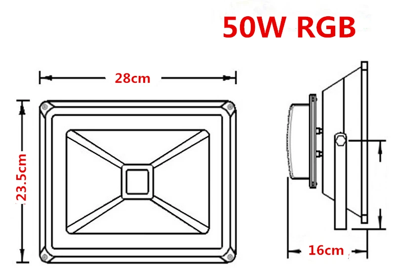 1 шт. отражатели светодиодные rgb-прожекторы 50 Вт прожектор IP65 открытый 85-265 в Прожекторы+ пульт дистанционного управления Точечный сад