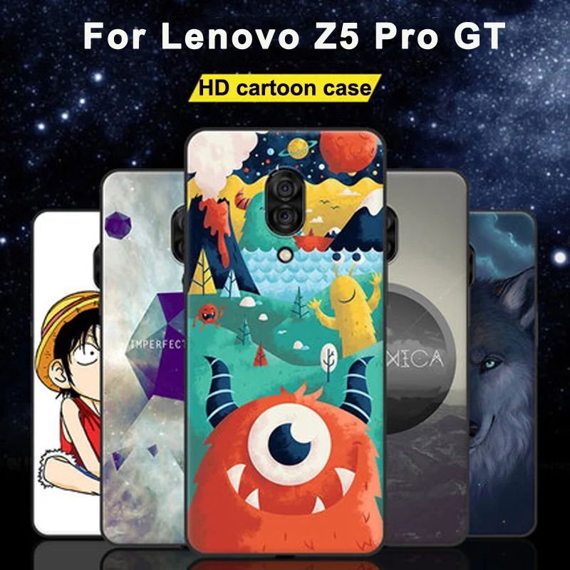 

Cartoon painted Case For Lenovo Z5 pro GT GT855 Case Slim Cover Z5pro GT Shockproof Silicone Back Cover Z5proGT 6.39" phone Case