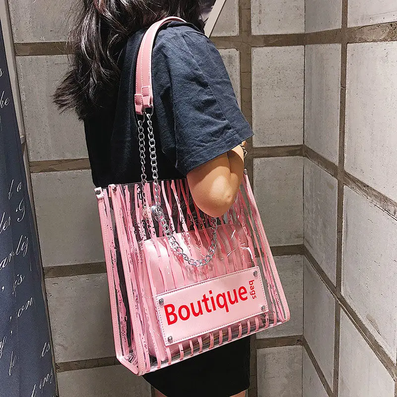 

Youbroer New Transparent Large Capacity Clutch Chain Single Shoulder Crossbody Bag Womens Bags Handbags