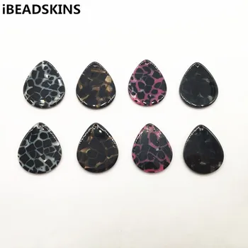 

New arrival! 34x28mm 50pcs acetic acid Leopard effect drop charm for Earring accessories,Earring parts,Jewelry Findings