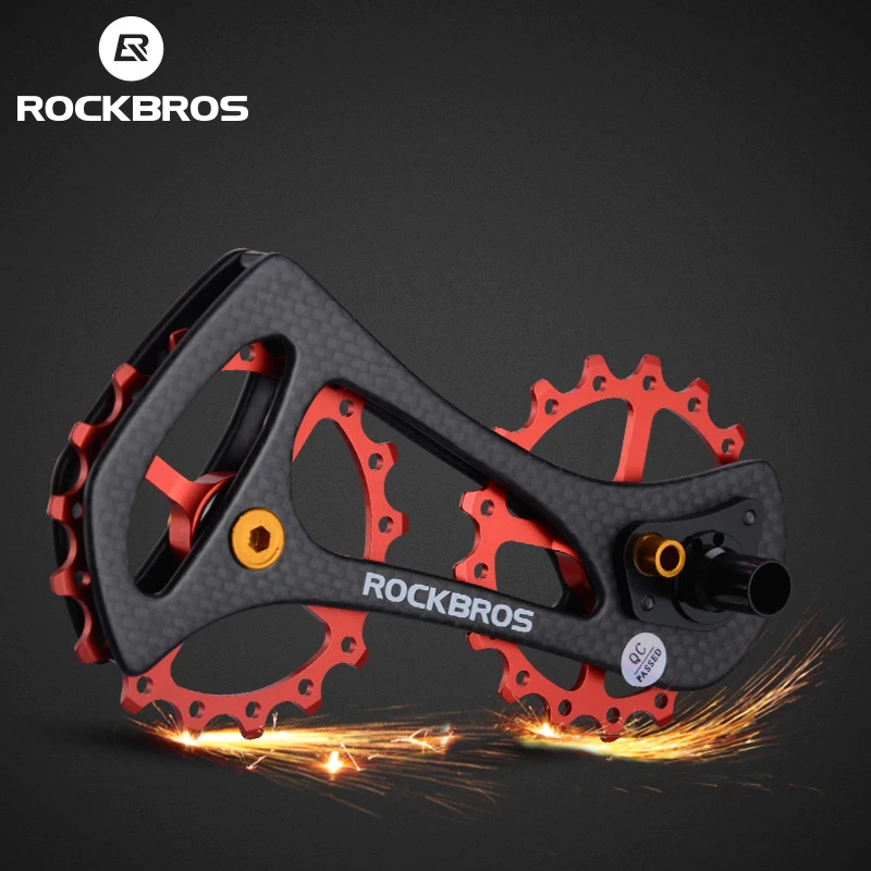 ROCKBROS إطار دراجة مصنوع من ألياف الكربون الخلفية Derailleur البكرات عجلة الدراجة الطريق عجلة شدادة ل Shimano 6800/6870/9000/9070 دراجة أجزاء