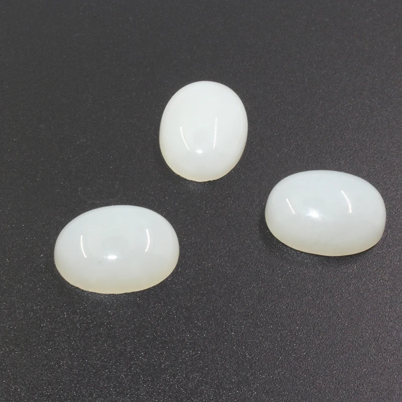 10mm*14mm Natural Chinese white jade loose gemstone for jewelry shop real nephrite stone for silver jewelry