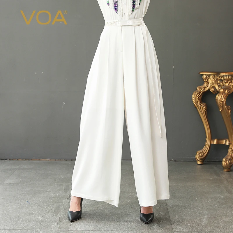 white wide leg formal pants