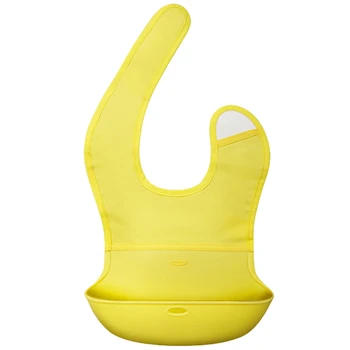 

HOT SALE Crtartu 1 piece Yellow nylon cloth + silicone baby bibs waterproof rice mouth mouth towel 27 * 21 * 9.5cm