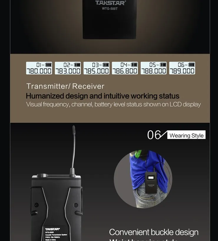 Perfect 100m operating range 1 Transmitter+10 Receivers 100% Original Brand New Takstar WTG-500 UHF PLL Wireless tour guide system 6 Perfect 100m operating range 1 Transmitter+10 Receivers 100% Original Brand New Takstar WTG-500 UHF PLL Wireless tour guide system 6