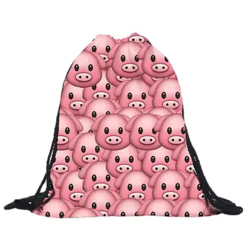 

2020 Hot New Fashion Light High Quality Women Men Unisex Pig Backpacks 3D Printing Bags Drawstring Backpack #Zer