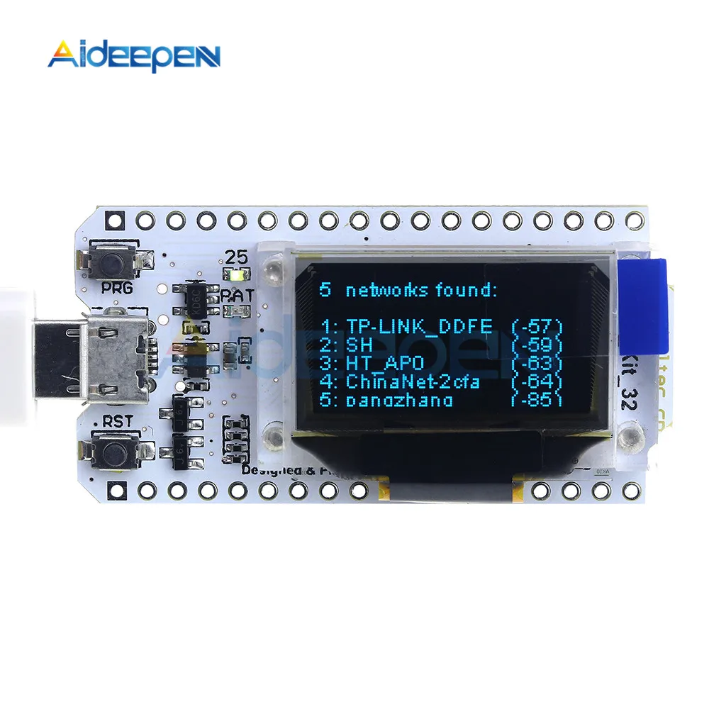 

ESP32 Bluetooth WIFI Kit OLED Blue 0.96 inch Display Module CP2102 32M Flash 3.3V-7V Internet Development Board for Arduino