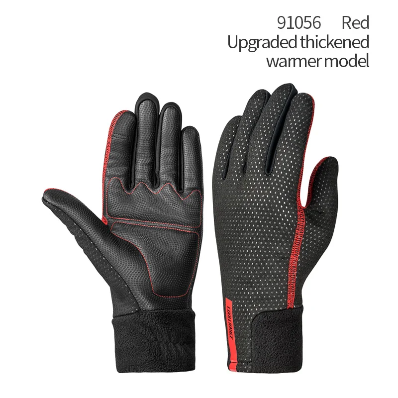 ROCKBROS Cycling Winter Gloves Shockproof Wear Resistant SBR Full Finger Warm