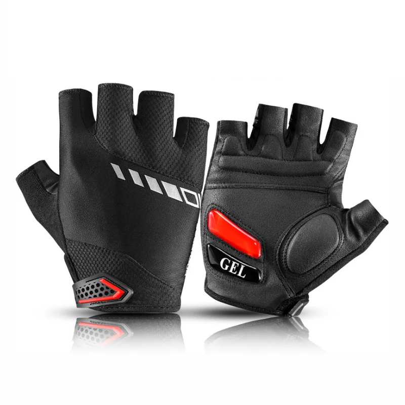 

Bike Sport Fingerless Gloves Cycling Outdoor Sports Gel Half Finger Gloves Men Biking Hiking Damping Black MTB Summer Eldiveni