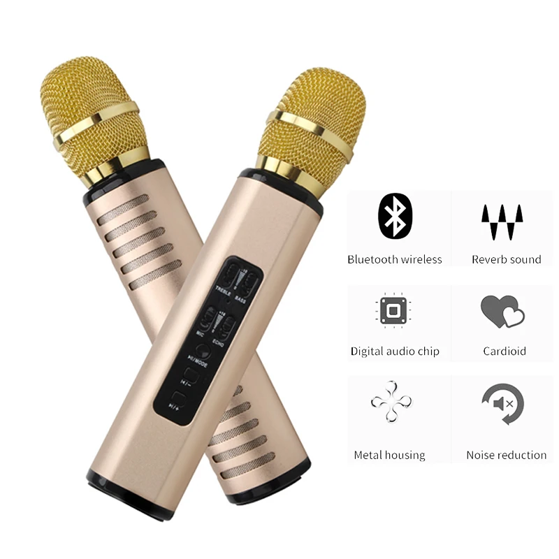 Беспроводной микрофон для караоке Bluetooth волшебный Караоке ручной динамик
