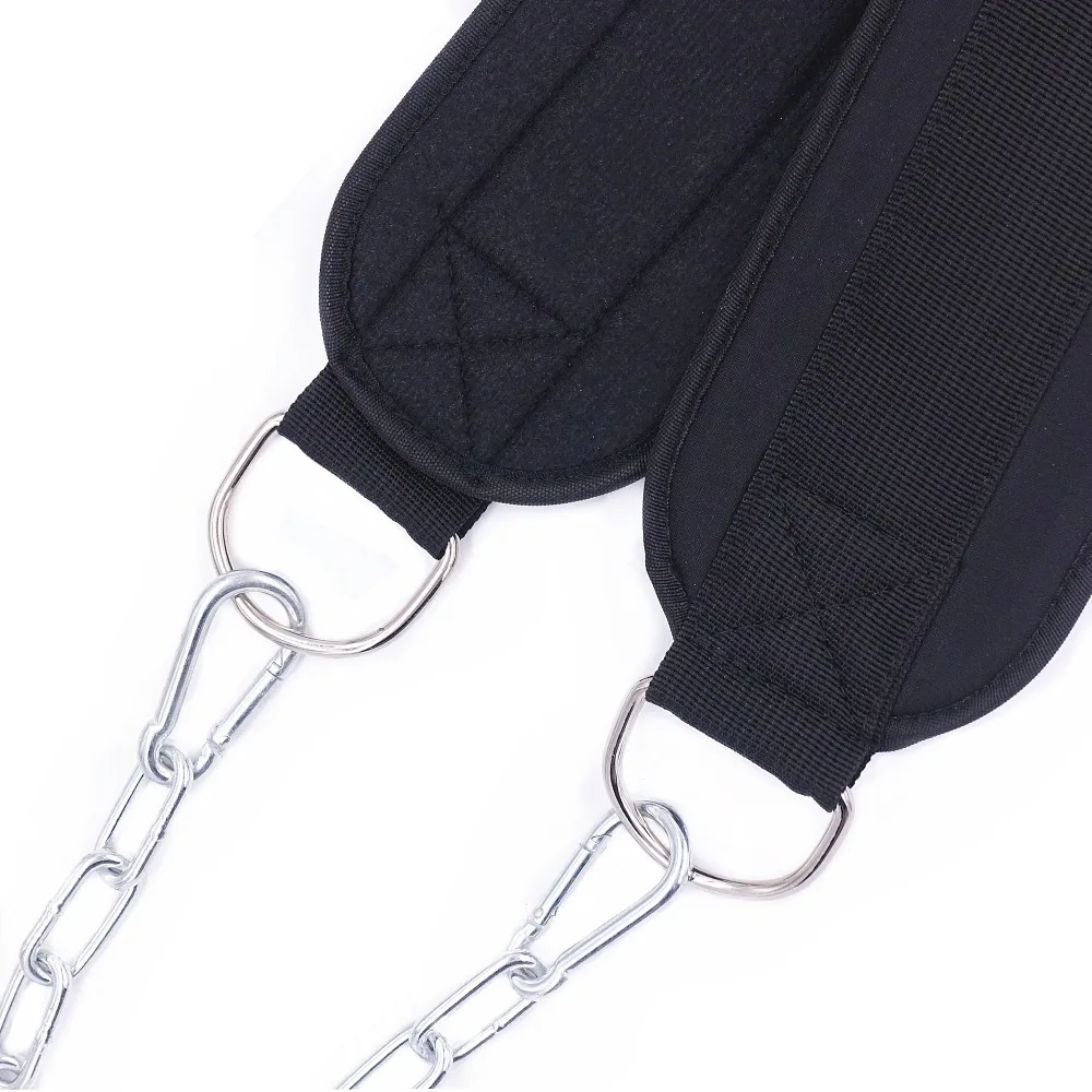  Thick Neoprene Weight Lifting Belt with Chain Dipping Belt for Pull Up Chin Up Kettlebell Barbell F