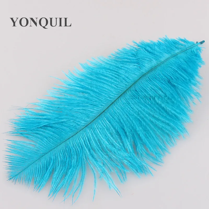 12 цветов 1"-14"/30-35 см страусиные перья платья с блестками для ремесла DIY аксессуары 50 шт./партия - Цвет: Небесно-голубой