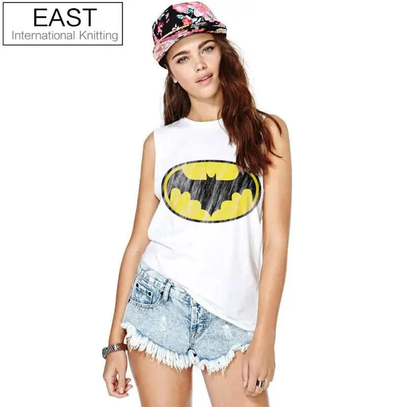 

F1200 New Fashion 3D Loose Batman Print Women T-Shirts Tops Sleeveless Casual Tops