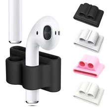 Силиконовый чехол-подставка для наушников AirPods с зажимом и защитой от потери для Apple iWatch Band Series 1, 2, 3, 4, ремешок, спортивный зажим на крючок