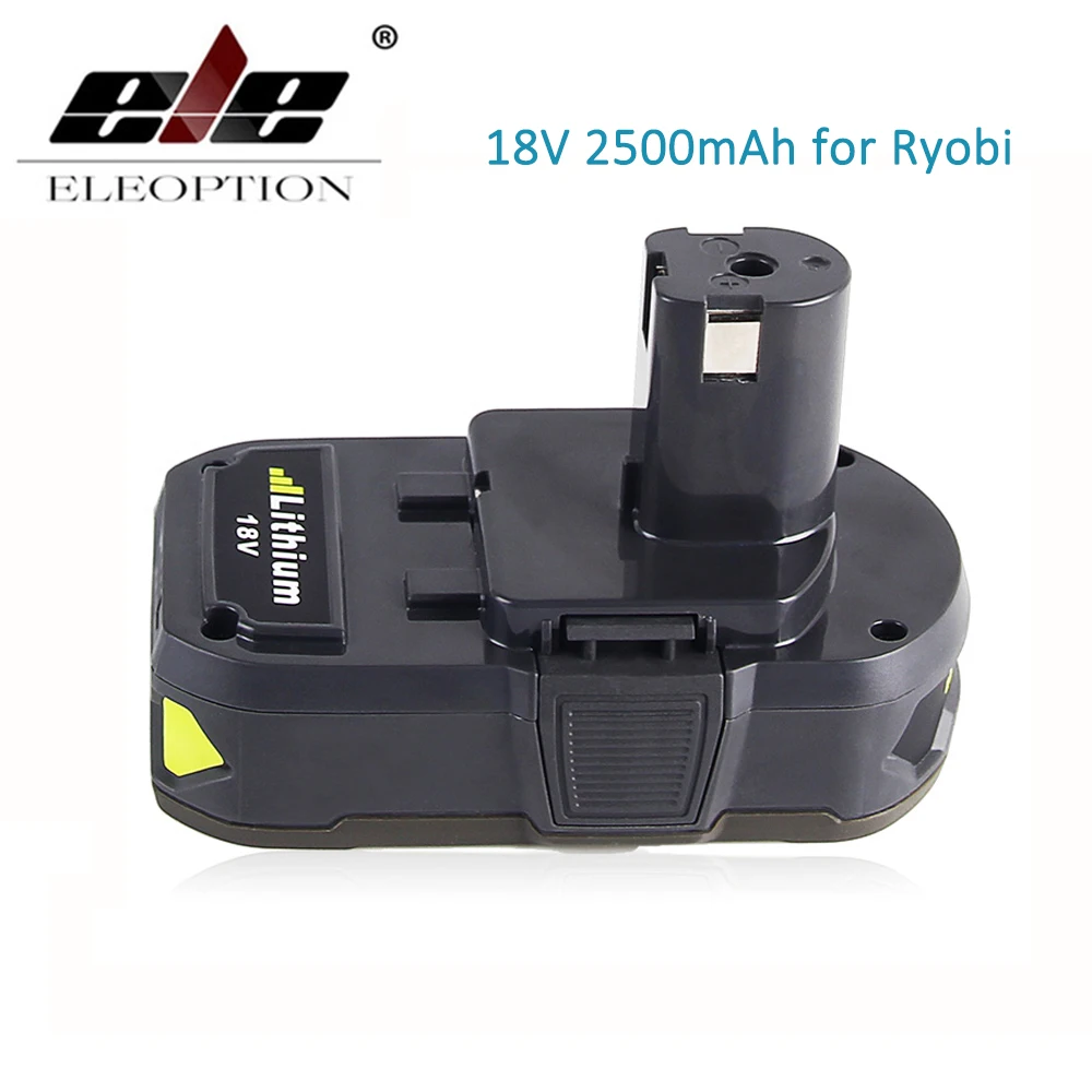 

ELEOPTION 18V 2500mAh Li-Ion Rechargeable Battery For Ryobi 18V Lithium Battery RB18L25 One Plus replace P103 P104 P105 P108
