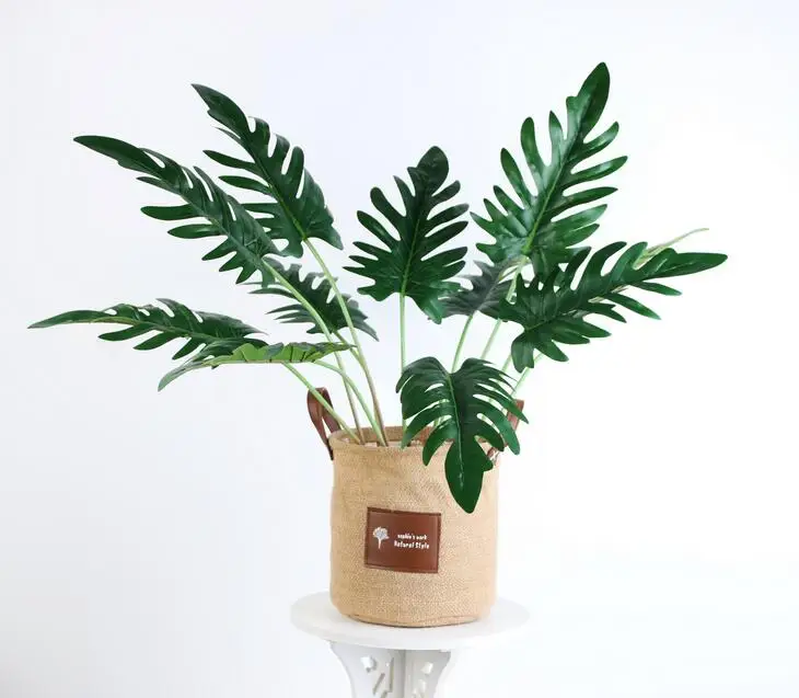 Monstera Ceriman, 5 шт., секущийся филодендрон, листья, зеленые листья, украшение, искусственный цветок, аранжирование, ветки