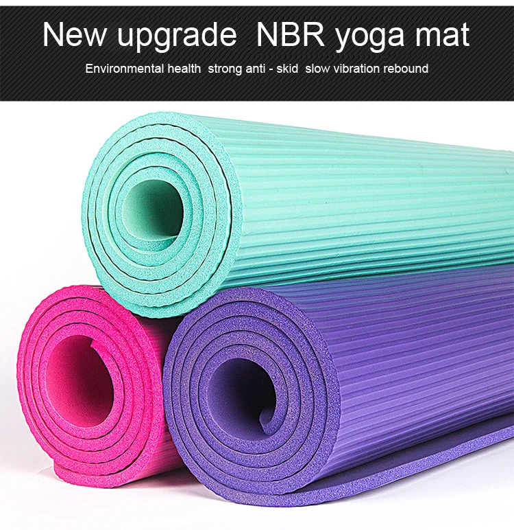 10 мм NBR утолщенные Нескользящие коврики для йоги износостойкие NBR фитнес-коврики для упражнений, занятий спортом, тренажерного зала, пилатеса с ковриком для йоги