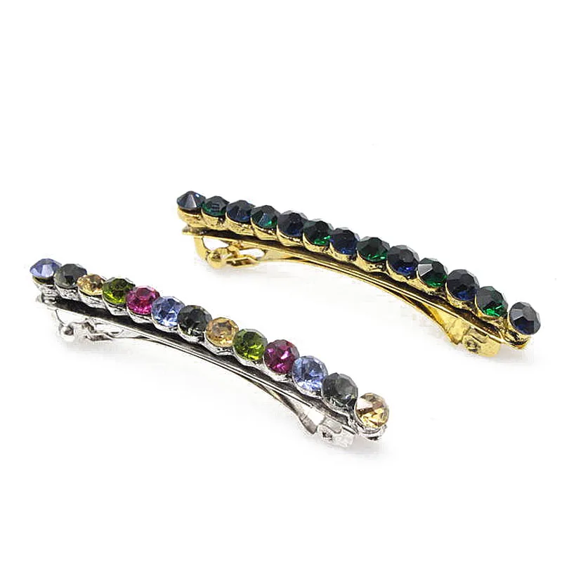 RoundFrenchFashionBarretteRhinestonesHairClipWomenHair