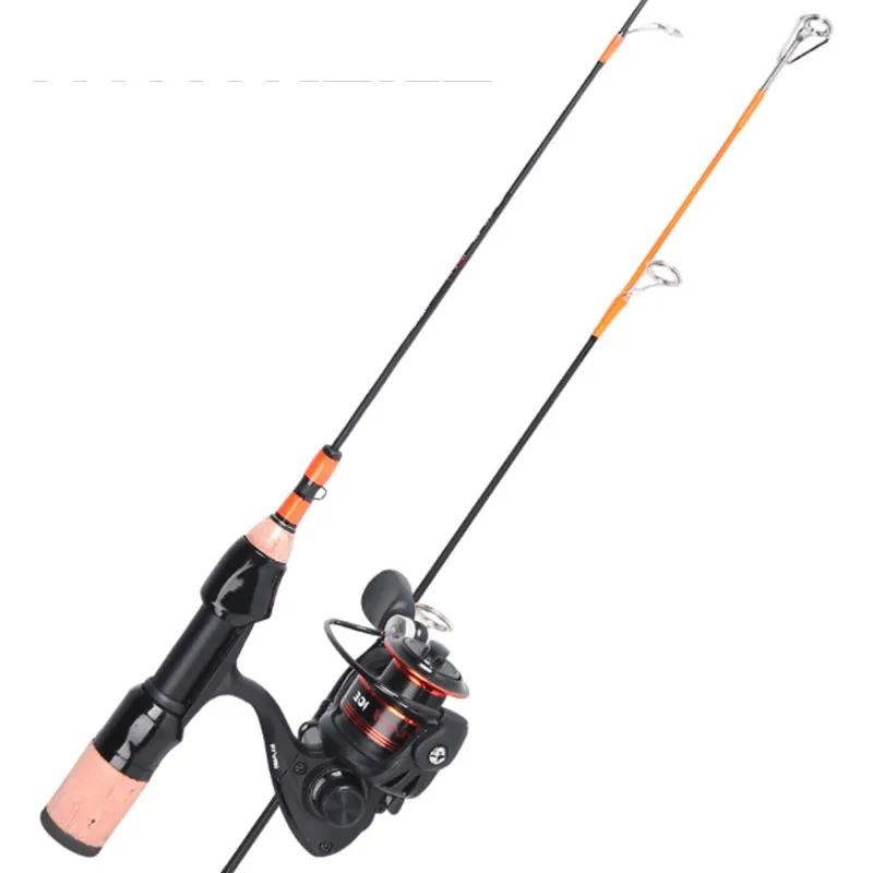 الجليد الصيد رود كومبو الكربون الفلين و إيفا مقبض 2 أقسام الصيد قضيب 8BB + 1 الفولاذ المقاوم للصدأ الكربون الجسم بكرة الصيد بكرة