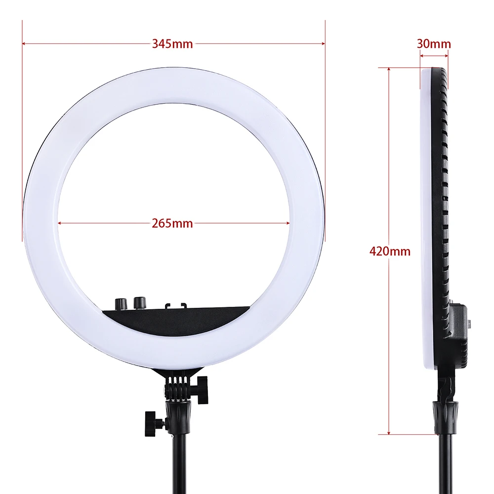 Fusitu RL-12II 1" Фотостудия 3200-5600K светодиодный кольцевой светильник со штативом, светильник для камеры, фотостудии, телефона, видео